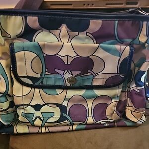 Coach Kyra Daisy Scarf Nylon Signature Crossbody Bag